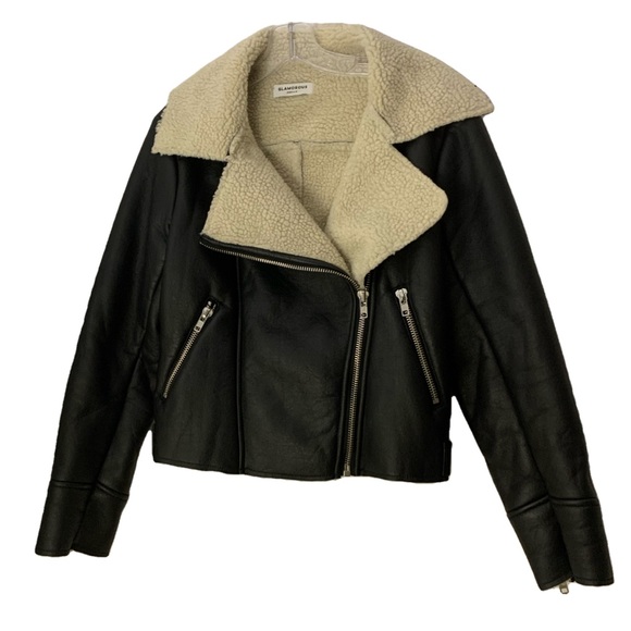 Jackets & Blazers - Black Aviator Shearling Lined Leather Jacket